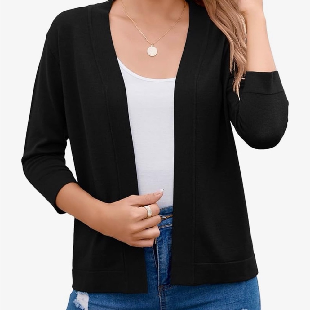 Women's Black Cardigan Sweater NWT Size L